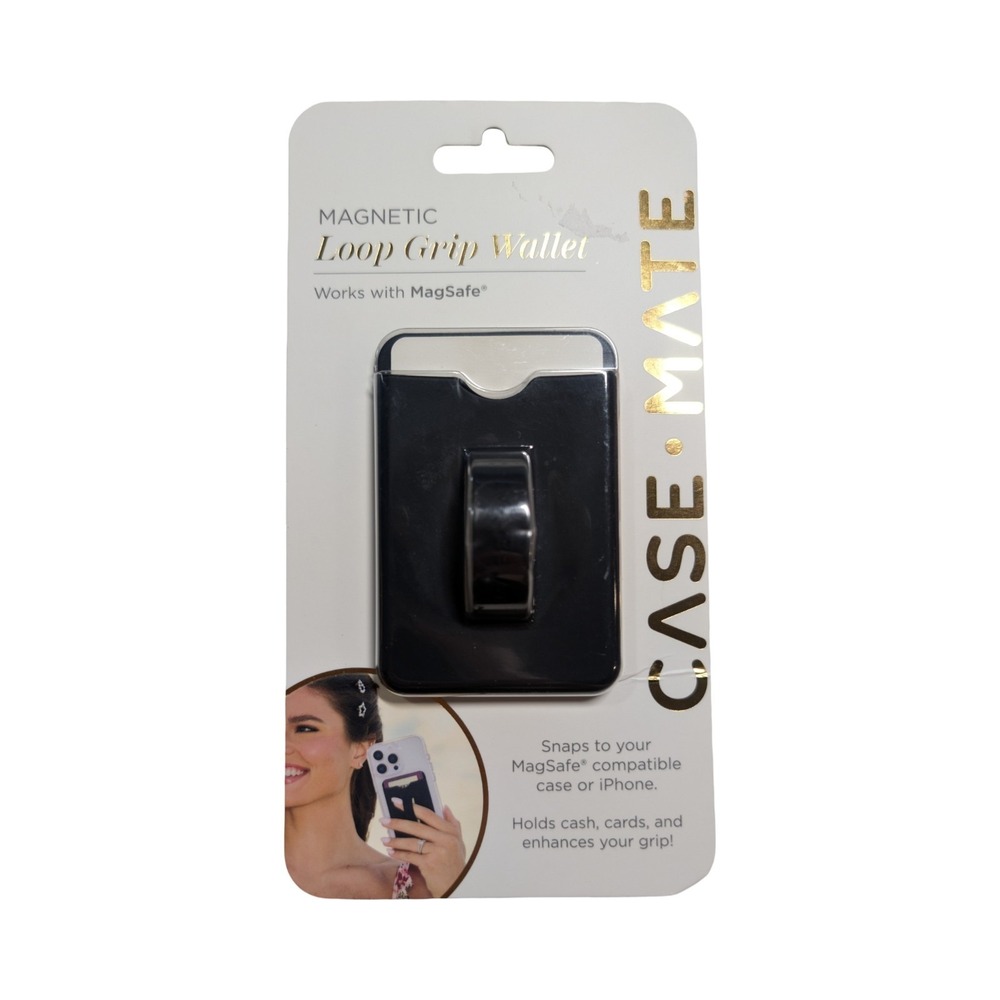 i3-P Case-Mate Magnetic Loop Grip Wallet Works With MagSafe - Black ⬇️